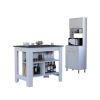 Newark 2 Piece Kitchen Set, Kitchen Island + Pantry Cabinet , White/Onyx