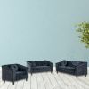 Black Lint Chair Sofa Set